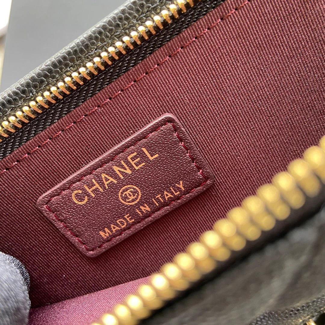 Chanel 2026 Phone Holder Crossbody Bag Black Caviar Leather