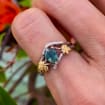 Moss Agate Sterling Silver Maple Leaf Ring