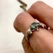 Moss Agate Sterling Silver Maple Leaf Ring