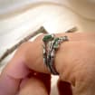 Moss Agate Sterling Silver Oak Leaf Ring