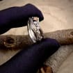 Zirconia Sterling Silver Maple Leaf Ring