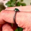 Moss Agate Sterling Silver Twig Ring