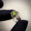 Peridot Sterling Silver Maple Leaf Ring
