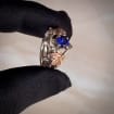 Sapphire Sterling Silver Maple Leaf Ring