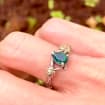 Moss Agate Sterling Silver Maple Leaf Ring