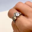 Moonstone Sterling Silver Maple Leaf Ring Set