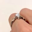 Lab-Grown Diamond Sterling Silver Maple Leaf Ring
