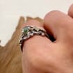 Moss Agate Sterling Silver Maple Leaf Ring