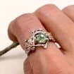 Moss Agate Sterling Silver Maple Leaf Ring