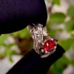 Padparadscha Sterling Silver Twig Ring
