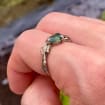 Moss Agate Sterling Silver Oak Leaf Ring