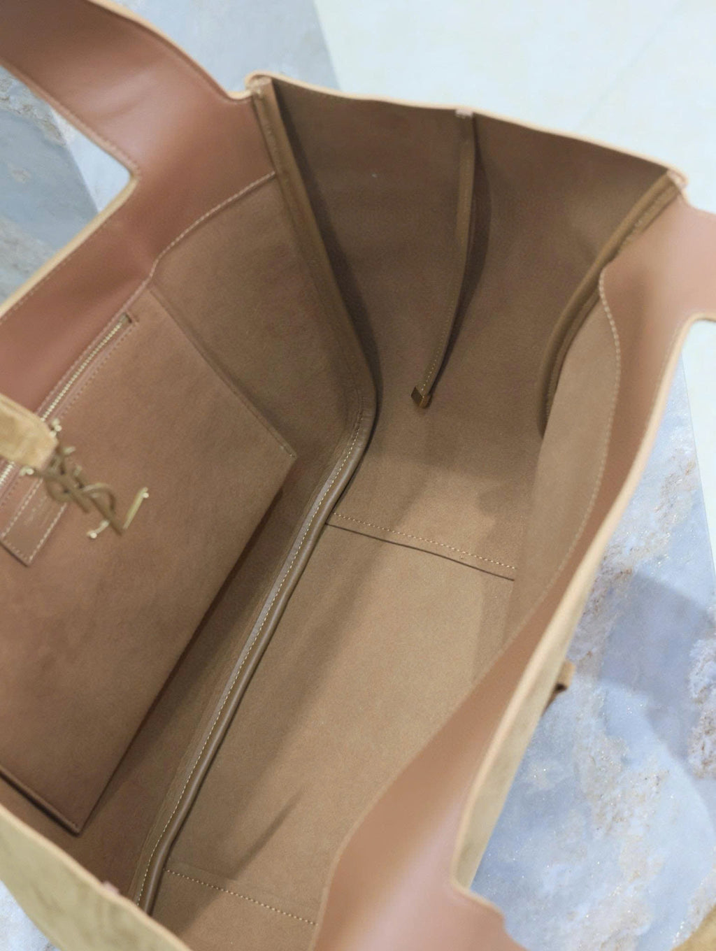 YSL Bea Hobo Bag 50cm in Brown Suede